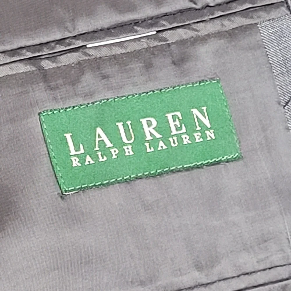 Lauren Ralph Lauren Sport Coat Mens 42 XL Long Sleeve Wool Blazer Charcoal Twill
